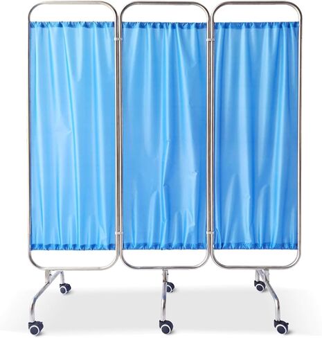 Medical Privacy Screen on Wheels, Folding Room Divider, Stainless Steel Partition for Clinics and Emergency Wards in Kuwait