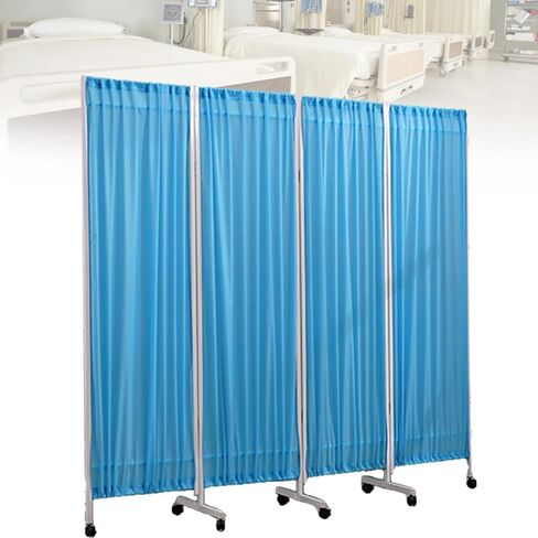 4-Panel Mobile Medical Privacy Screen Room Divider - Foldable Standing Partition for Ward, Beauty Salon, and Health Hall - 6ft High Temporary Fence in Saudi Arabia