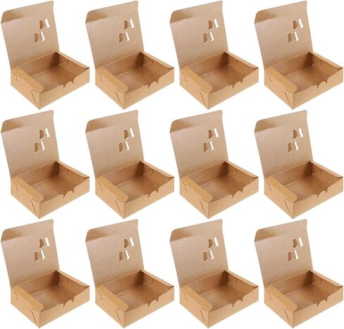 25Pcs Food Packaging Boxes, Khaki Paper Take Out Containers Small Disposable Snack Bento Box for French Fries, Sandwich, Sushi, Picnic, Party, Bakery, Lunch Storage and Carryout Food in Kuwait