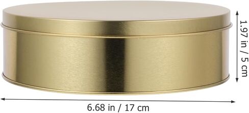 IMIKEYA 3Pcs Cookie Tins Box with Lid, Round Metal Tin Containers 6.68 Inch Vintage Tinplate Cake Container for Treats, Cookie, Favors, Candle and Crafts in Kuwait