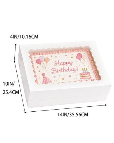 qiqee 14x10x4in Sheet Cake Box with Boards,6 Sets Quarter Bakery Box Donut in Kuwait