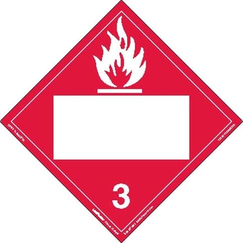 Labelmaster ZRV2B Flammable Liquid Hazmat Placard, Blank, Rigid Vinyl (Pack of 25) | Rigid Vinyl Construction For Reusable Fleet Marking, Placard Holders, Trucks, Trailers And Containers in Kuwait