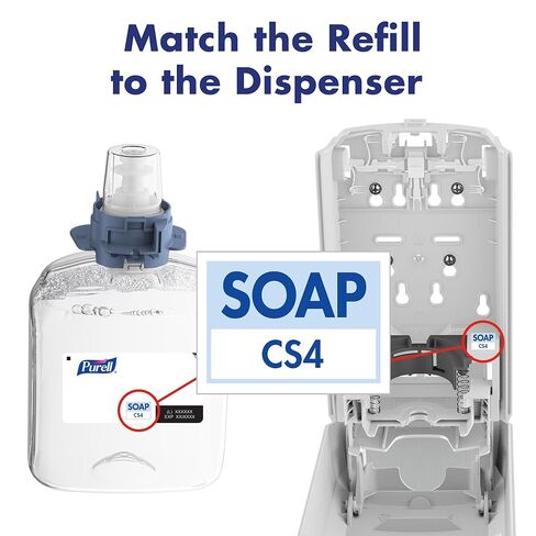 PURELL Healthcare HEALTHY SOAP 2% CHG رغوة مضادة للميكروبات، خالية من العطور، 1250 مل من الرغوة القابلة لإعادة التعبئة لموزع الصابون اليدوي PURELL CS4 (عبوة من 3) - 5181-03 - تم تصنيعها بواسطة GOJO, Inc. in Kuwait