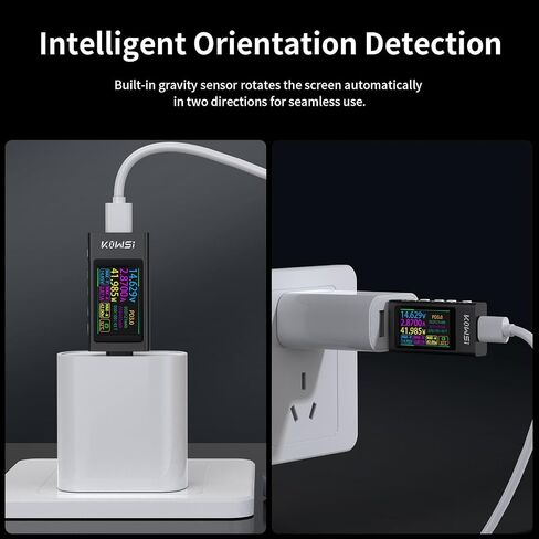 جهاز قياس الطاقة USB C، 3.3-40 فولت 0-12 أمبير من النوع C PD، جهاز قياس رقمي متعدد USB لبنك الطاقة، كاشف شاحن كابل، جهاز اختبار الجهد والتيار، مقياس الفولتميتر (KWS-X1) in Saudi Arabia