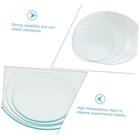 8Pcs Heavy Duty Round Watch Glass for School Lab Transparent Glass for Chemistry Experiments Includes Each in Kuwait