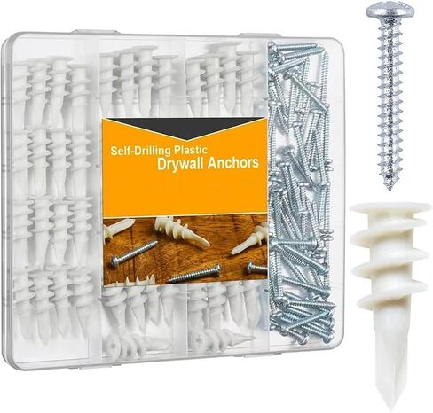 wall anchor bolt kit, 140Pcs expansion screw kit, self tapping plastic drywall anchor bolt kit, sturdy and durable, suitable for various fixed installation needs in homes and offices. in Kuwait