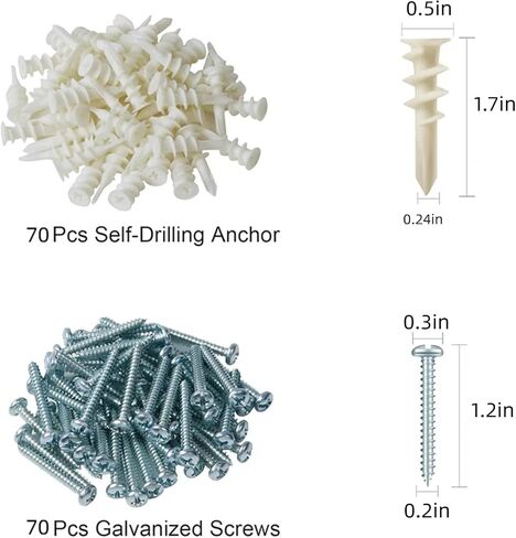 wall anchor bolt kit, 140Pcs expansion screw kit, self tapping plastic drywall anchor bolt kit, sturdy and durable, suitable for various fixed installation needs in homes and offices. in Kuwait