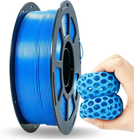 TPU Filament 1.75mm, Flexible 95A 3D Printer Filament, High Elasticity Soft TPU, Exceptional Toughness, Clog-Free & Tangle-Free, 1kg for FDM Printers (Blue) in Kuwait