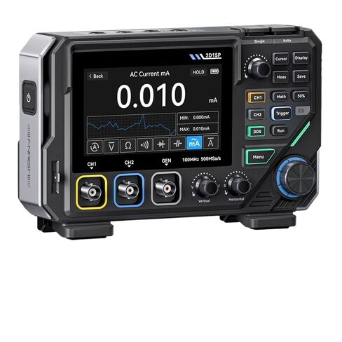2D15P 3-in-1 Digital Oscilloscope Multimeter Signal Generator 2Channel 100MHz Bandwidth 20000 Counts 500MSa/s SG 10MHz in Kuwait