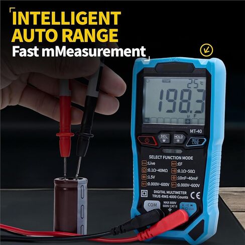 Digital Meter MT-40, True RMS, AC/DC 600V, 4000 Counts, Capacitance Test, NCV in Kuwait