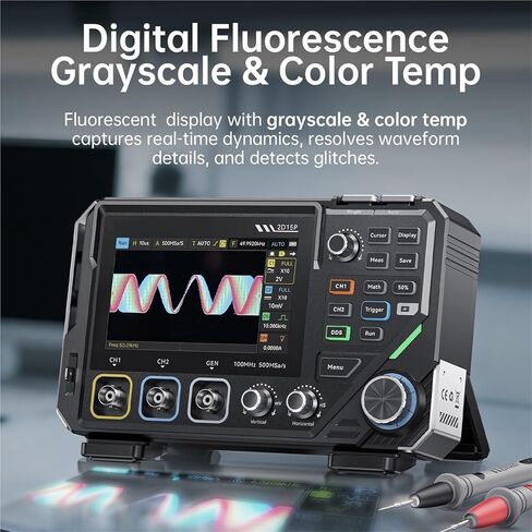 2D15P 3-in-1 Digital Oscilloscope Multimeter Signal Generator 2Channel 100MHz Bandwidth 20000 Counts 500MSa/s SG 10MHz in Kuwait