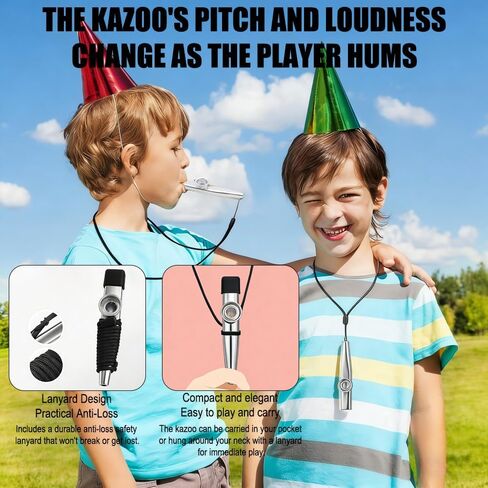 كازوس مع أغشية كازو فلوت، الآلات الموسيقية، هدية جيدة للبالغين، رفيق جيد للقيثارة والكمان والجيتار ولوحة مفاتيح البيانو - فضي in Saudi Arabia