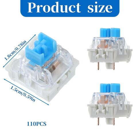 110 PCS Mechanical Keyboard Switches Keyboard Clickers Blue Key Clicker 3 Pin Keyboards Replacement Keys for Most Gaming Keyboards in Kuwait