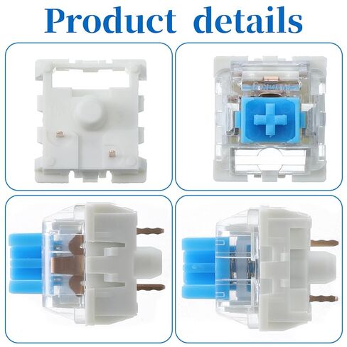 110 PCS Mechanical Keyboard Switches Keyboard Clickers Blue Key Clicker 3 Pin Keyboards Replacement Keys for Most Gaming Keyboards in Kuwait