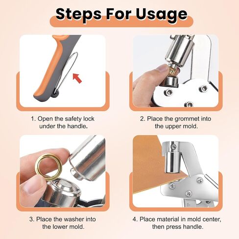Grommet Tool Kit with 120 Sets 3/8 Inch 10mm Grommets Grommets Pucher Gold/Silver with Hole Punch and Eyelets, Eyelet Pliers Kit for Tarps, Tents, Canvas, Vinyl & Leather Crafting in Kuwait