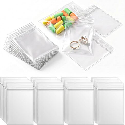 200Pcs 1.5"x2.5" 2 Mil Small Clear Plastic Bags, Plastic Reclosable Zip Seal Lock Bags Heavy Duty Mini Zip Bag Resealable Multipurpose Storage Bag for Jewelry, Bead, Crafts, Small Parts Storage in Kuwait
