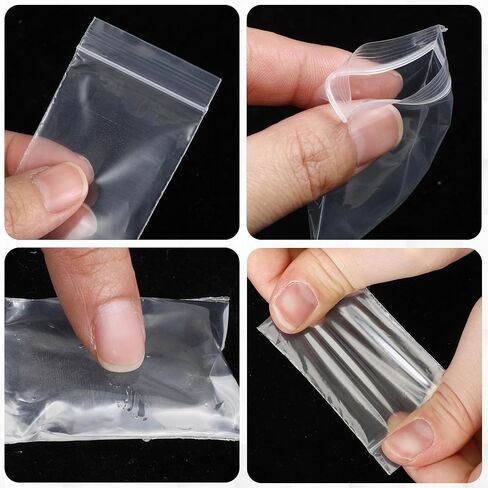 200Pcs 1.5"x2.5" 2 Mil Small Clear Plastic Bags, Plastic Reclosable Zip Seal Lock Bags Heavy Duty Mini Zip Bag Resealable Multipurpose Storage Bag for Jewelry, Bead, Crafts, Small Parts Storage in Kuwait