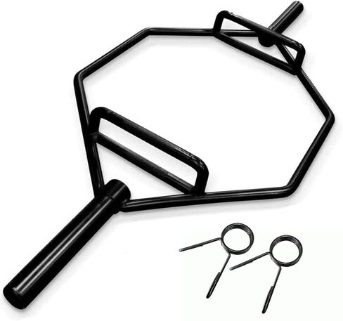 شريط سداسي الأوليمبي ، شريط الفخ 56 "تشطيب Chrome Hex Hex Weight Bar Bar Deadlift Bar مع اثنين in Kuwait