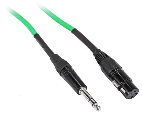 كابل Rockville RCXFB10B 10 بوصات XLR إلى 1/4 بوصة TRS أسود، نحاس 100% | موصلات REAN، مطلية بالنيكل، 24 AWG، متوازن، 90% OFC درع حلزوني، رفض EMI/RFI، سترة PVC مرنة in Kuwait