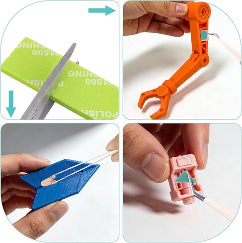 30pcs 3mm Sanding Sponge 5 Different Grit 8x2cm/3.15x0.78in for Plastic Models, Waterproof Wet Dry Sanding Block Assortment Washable Reusable Sandpaper Pads (400,600,800,1000,1200,1500 Grit) in Kuwait