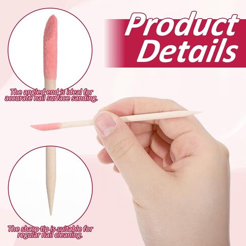 Sanding Sticks for Wood, 50 PCS Wooden Cuticle Pusher Sticks Cuticle-Sticks for Nails Double-Ended Sanding Stick Manicure Fine Detailing Tools Detail Polishing Stick for Manicure Pedicure Home Salon in Kuwait