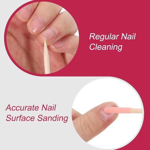 Sanding Sticks for Wood, 50 PCS Wooden Cuticle Pusher Sticks Cuticle-Sticks for Nails Double-Ended Sanding Stick Manicure Fine Detailing Tools Detail Polishing Stick for Manicure Pedicure Home Salon in Kuwait