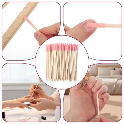 Sanding Sticks for Wood, 50 PCS Wooden Cuticle Pusher Sticks Cuticle-Sticks for Nails Double-Ended Sanding Stick Manicure Fine Detailing Tools Detail Polishing Stick for Manicure Pedicure Home Salon in Kuwait