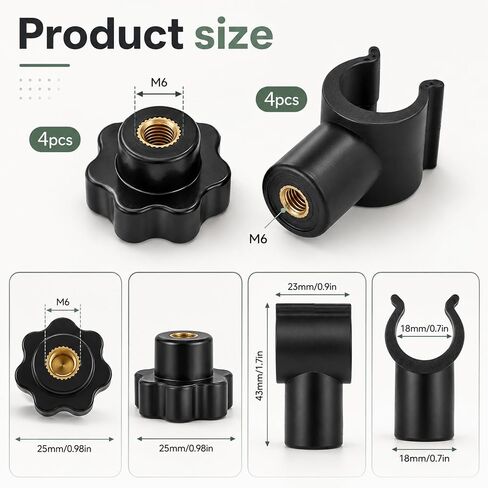 4 Set Folding Wagon Replacement Parts Wagon Table Top 6Mm Female Threaded | Folding Wagons Spare Knob Nuts Tightening Screw with Fold Utility for Wagons Carts with Wheels in Kuwait