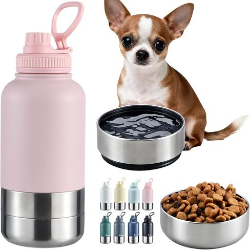 Cibaabo Insulated Dog Water Bottle 32oz Keep Water Cool with 2 Bowls in Saudi Arabia