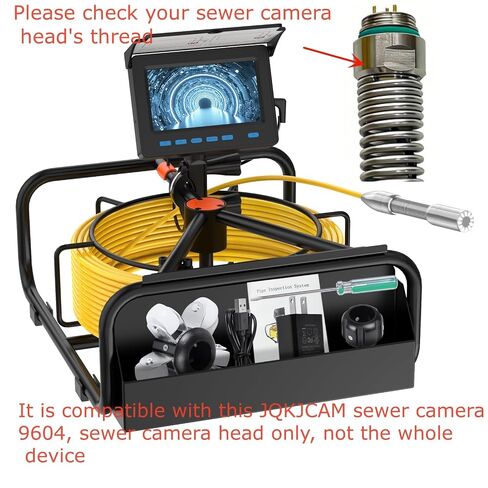 استبدال رأس كاميرا الصرف الصحي HD 23 مم مع عجلة دليل غطاء واقٍ، 12LED مقاوم للماء IP68، ملحقات/أجزاء لكاميرا تصريف الأنابيب JQKJCAM HD 0.9 بوصة 9622,9604,9616,9600A,WP90A,SP09A in Kuwait
