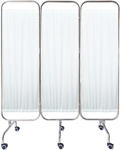 Foldable and Movable Privacy Screen on Wheels, Stainless Steel Indoor Divider for Medical and Educational Settings in Saudi Arabia