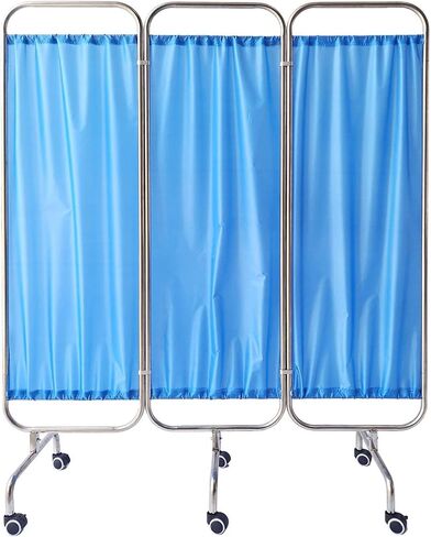 Foldable and Movable Privacy Screen on Wheels, Stainless Steel Indoor Divider for Medical and Educational Settings in Kuwait