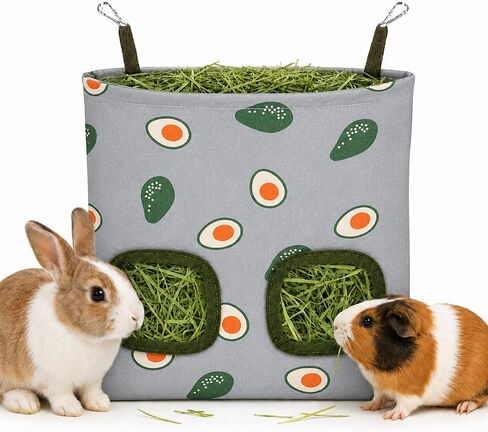 Rabbit Hay Feeder, Guinea Pig Hay Holder & Bunny Hay Feeder – Durable Hanging Hay Bag for Rabbits Chinchillas Guinea Pigs Bunnies – Chew-Resistant Hay Holder for Small Animals (Grass Green) in Saudi Arabia