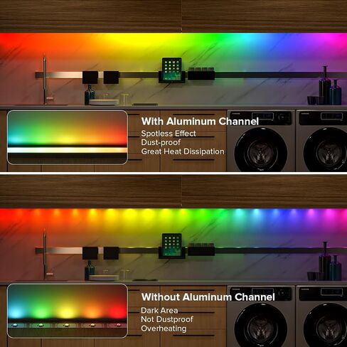 BTF-LIGHTING نظام قناة ألومنيوم LED بطول 1.64 قدم / 0.5 متر مع عدسة غطاء بيضاء حليبية، 20 حزمة من الألومنيوم الفضي على شكل حرف U، ناشر جانبي لمصابيح شريط LED 5 مم (بدون LED) in Kuwait