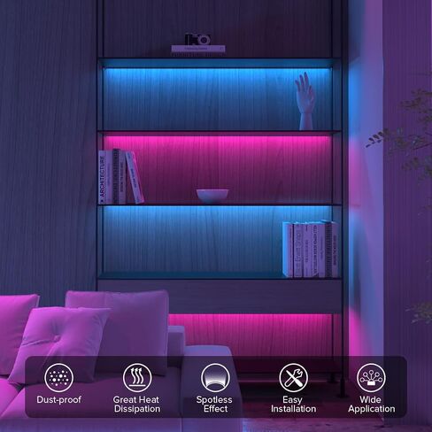BTF-LIGHTING نظام قناة ألومنيوم LED بطول 1.64 قدم / 0.5 متر مع عدسة غطاء بيضاء حليبية، 20 حزمة من الألومنيوم الفضي على شكل حرف U، ناشر جانبي لمصابيح شريط LED 5 مم (بدون LED) in Kuwait