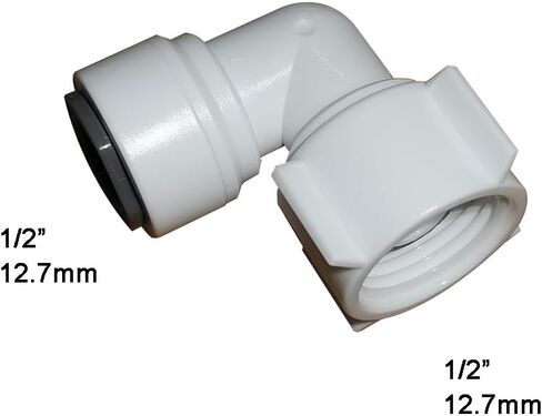 Acetal Copolymer 1/2" Tube OD Tube Fittings,Elbow 1/2" Female Adapter, Push to connect for RO water filter system parts (pack of 5) in Kuwait
