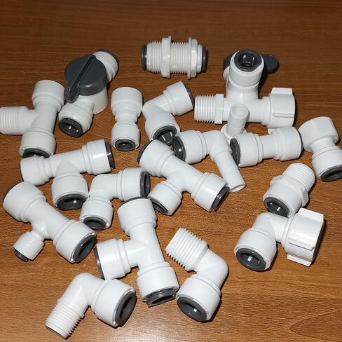Acetal Copolymer 1/2" Tube OD Tube Fittings,Elbow 1/2" Female Adapter, Push to connect for RO water filter system parts (pack of 5) in Kuwait