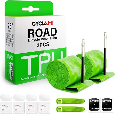 2 حزمة أنبوب داخلي من مادة TPU 700C x 18/23/25/28/30/32C لإطارات الدراجة على الطرق 30 جم أنبوب دراجة خفيف الوزن 45/65/85 مم طول صمام بريستا (يتضمن أدوات إصلاح) in Kuwait