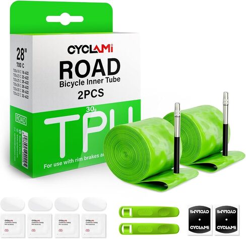 2 حزمة أنبوب داخلي من مادة TPU 700C x 18/23/25/28/30/32C لإطارات الدراجة على الطرق 30 جم أنبوب دراجة خفيف الوزن 45/65/85 مم طول صمام بريستا (يتضمن أدوات إصلاح) in Kuwait