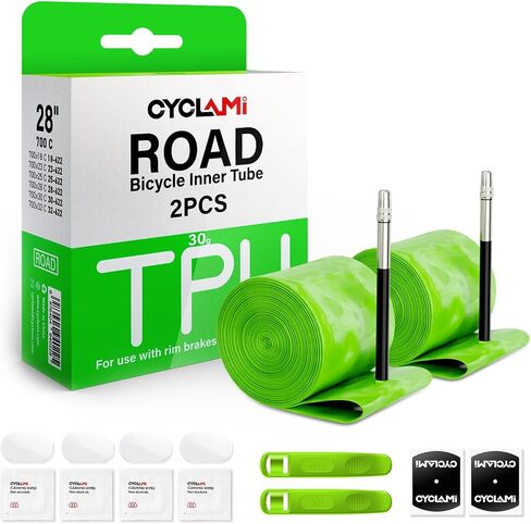 2 حزمة أنبوب داخلي من مادة TPU 700C x 18/23/25/28/30/32C لإطارات الدراجة على الطرق 30 جم أنبوب دراجة خفيف الوزن 45/65/85 مم طول صمام بريستا (يتضمن أدوات إصلاح) in Kuwait