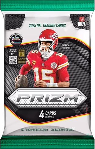 حزمة البيع بالتجزئة لكرة القدم Prizm لعام 2025 مع 4 بطاقات تداول إجمالية + Toploader وStreetCards Magnet! ابحث عن بريزم الثلج الأخضر الحصري! in Kuwait