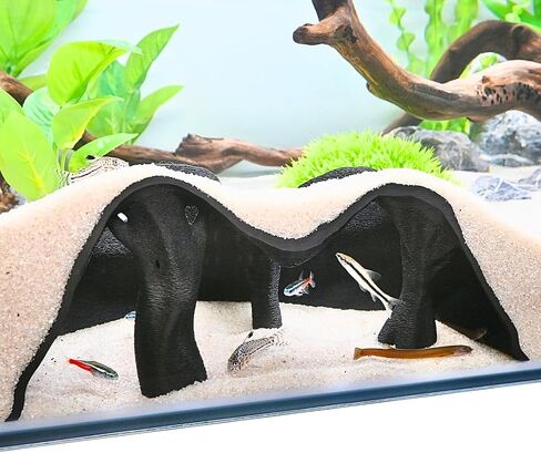 Aquarium Underground Cave Natural Mangrove Tree | Viewing Fish Under Gravel Tunnel Hide | Fish Tank Hideout Decor Decoration Enrichment for Corydora Catfish, Kuhli Loach, Clown Loach, Pleco, Betta in Saudi Arabia