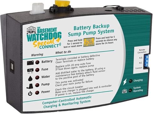 American Fluorescent Bw4000 1730 Gallons Per Hour Basement Watchdog Combination Primary and Back-Up Pump System in Kuwait