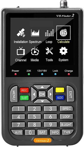 V8 Finder2 DVB-S2 جهاز قياس الأقمار الصناعية Satfinder Satfinder DVB-S/ S2/ S2X كاشف الإشارة (فقط Finder2 أسود) in Kuwait
