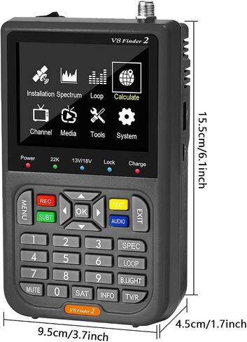 مقياس إشارة الأقمار الصناعية الرقمية ترقية التلفزيون DVB-S/S2/S2X استقبال كاشف الأقمار الصناعية 4000mAh سعة كبيرة مكتشف إشارة الأقمار الصناعية in Kuwait