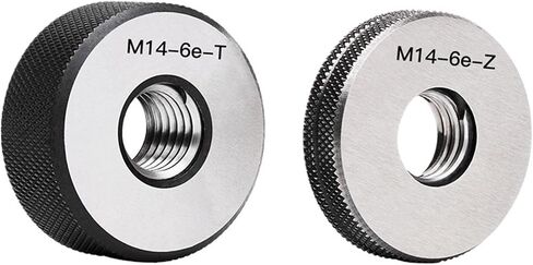 1 مجموعة (1 * GO + 1 * NOGO) 6e M14-M18 القياسية متري غرامة الأسنان موضوع حلقة قياس أداة قياس M14M15M16M17M18(M14X1.5 6e T Z) in Kuwait