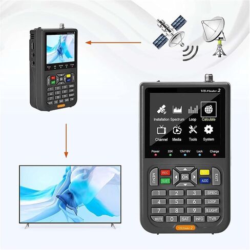 الإصدار V8 Finder 2 Finder2 Meter SatFinder إشارة الأقمار الصناعية DVB-S2X/S2/S H.264 Vs WS6933 Vf6800 in Kuwait