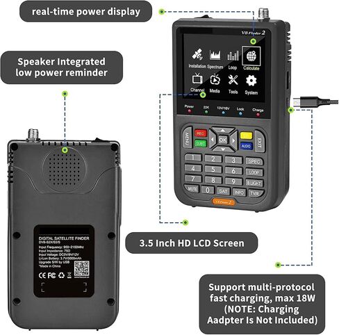 الإصدار V8 Finder 2 Finder2 Meter SatFinder إشارة الأقمار الصناعية DVB-S2X/S2/S H.264 Vs WS6933 Vf6800 in Kuwait