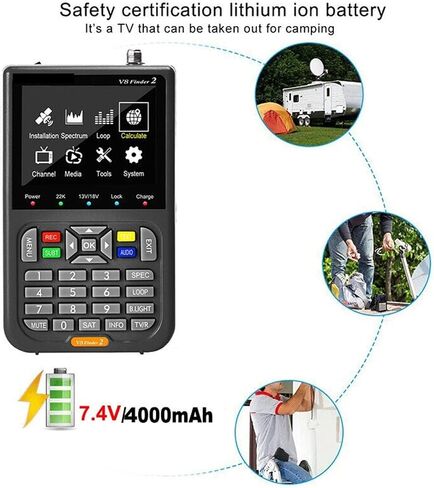 الإصدار V8 Finder 2 Finder2 Meter SatFinder إشارة الأقمار الصناعية DVB-S2X/S2/S H.264 Vs WS6933 Vf6800 in Kuwait