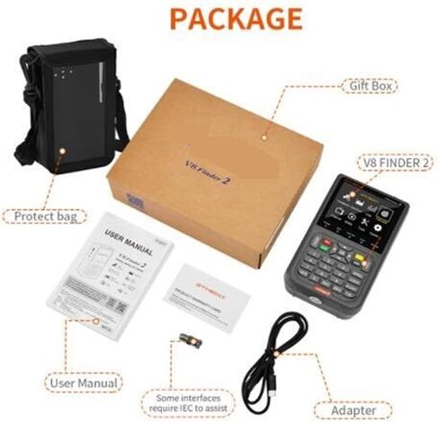 الإصدار V8 Finder 2 Finder2 Meter SatFinder إشارة الأقمار الصناعية DVB-S2X/S2/S H.264 Vs WS6933 Vf6800 in Kuwait